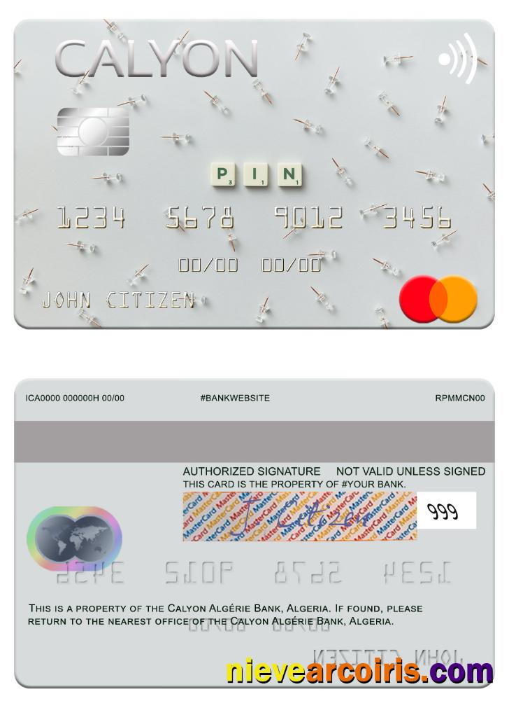 Algeria Calyon Algérie Bank mastercard